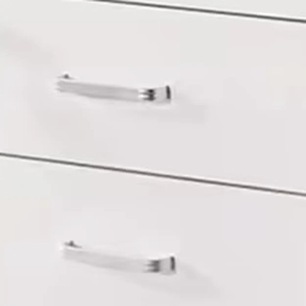 White Square Wood Lockable Sliding Short Filing Cabinet Image - 4