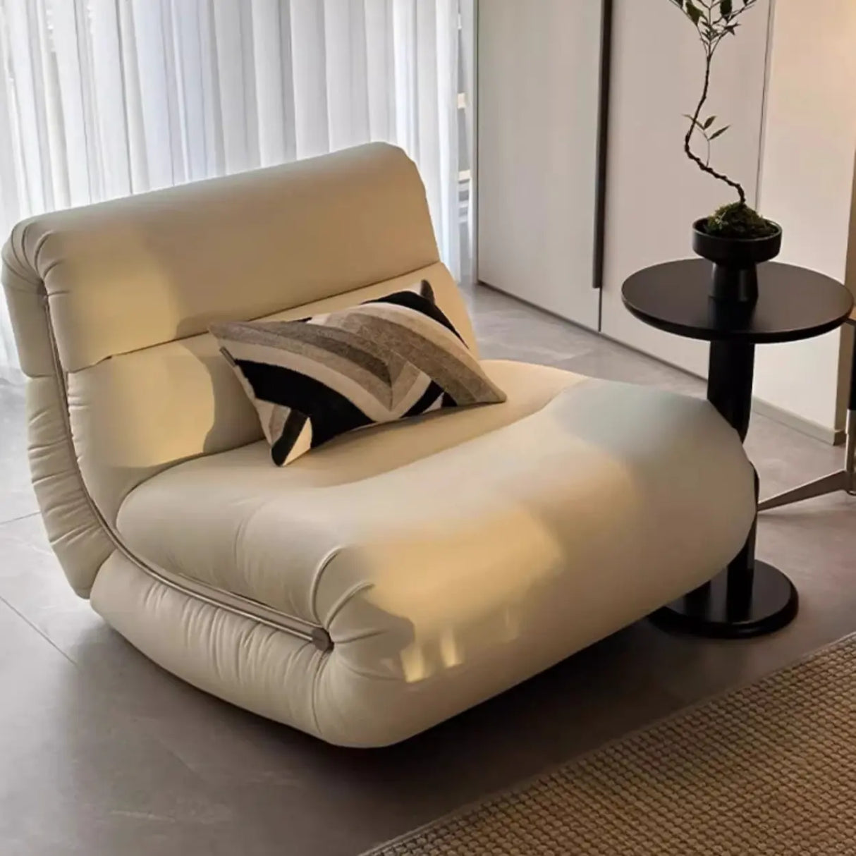 White Stain Resistant Upholstered Indoor Rocking Chair Image - 6