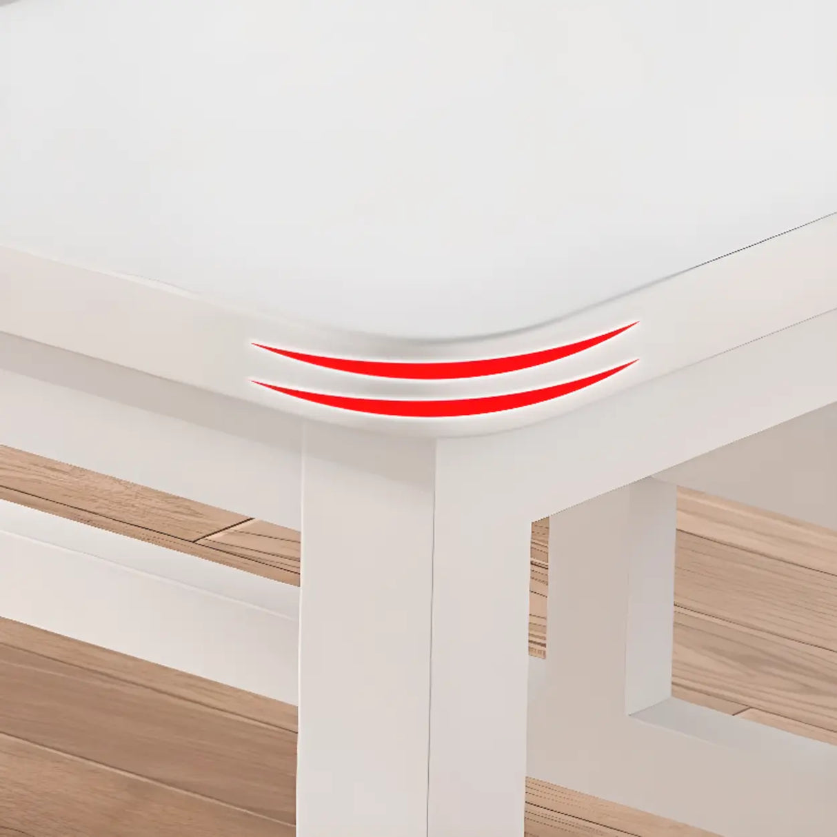 White Standard Rectangle Wooden Computer Desk Image - 5