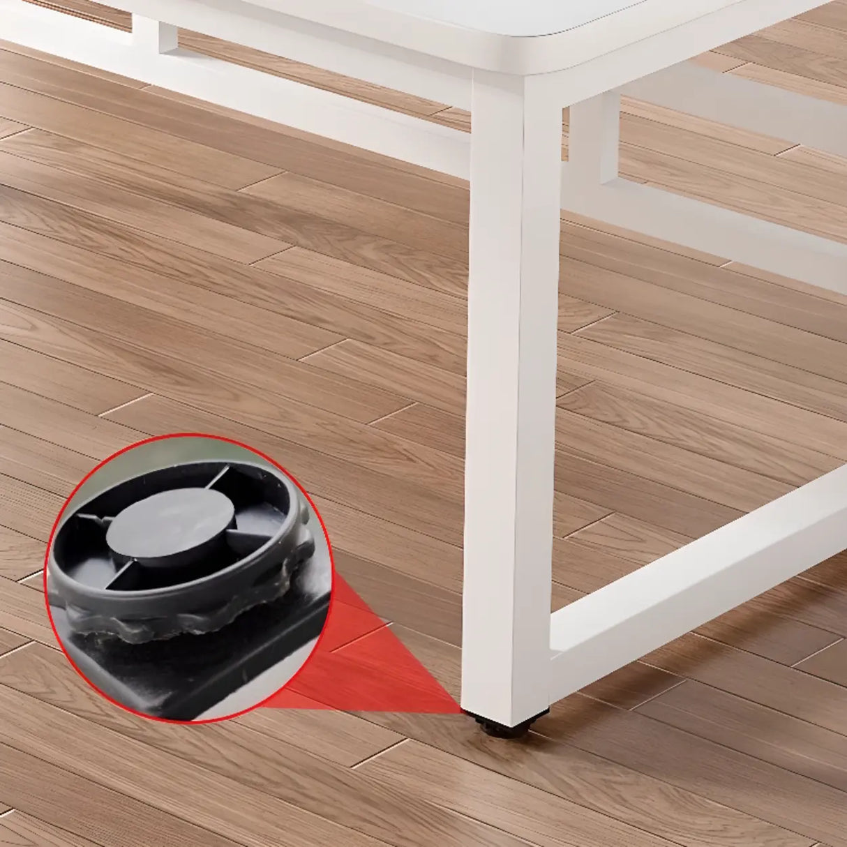 White Standard Rectangle Wooden Computer Desk Image - 6