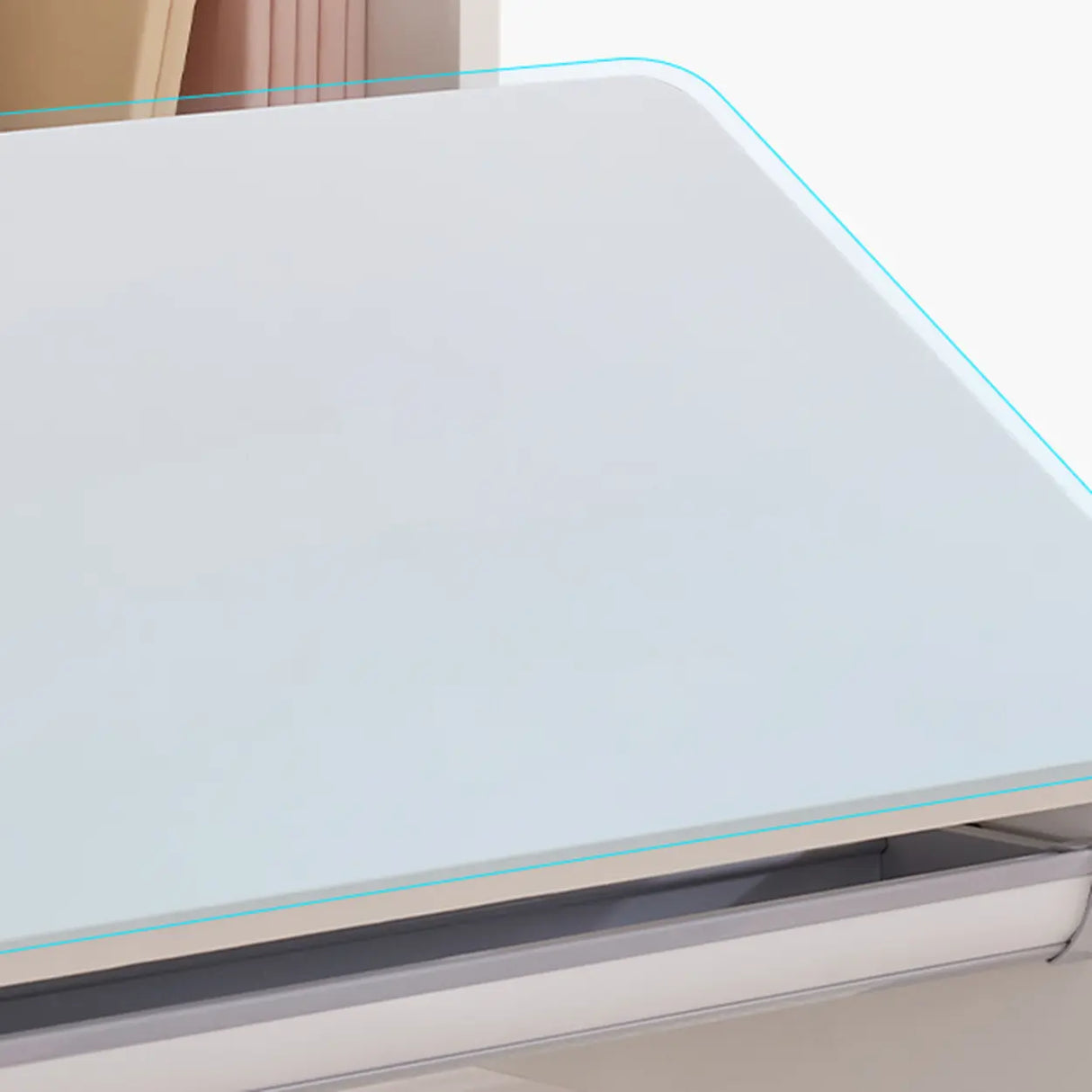 White Steel Base Kids Writing Desk with Shelf and Chair Image - 6