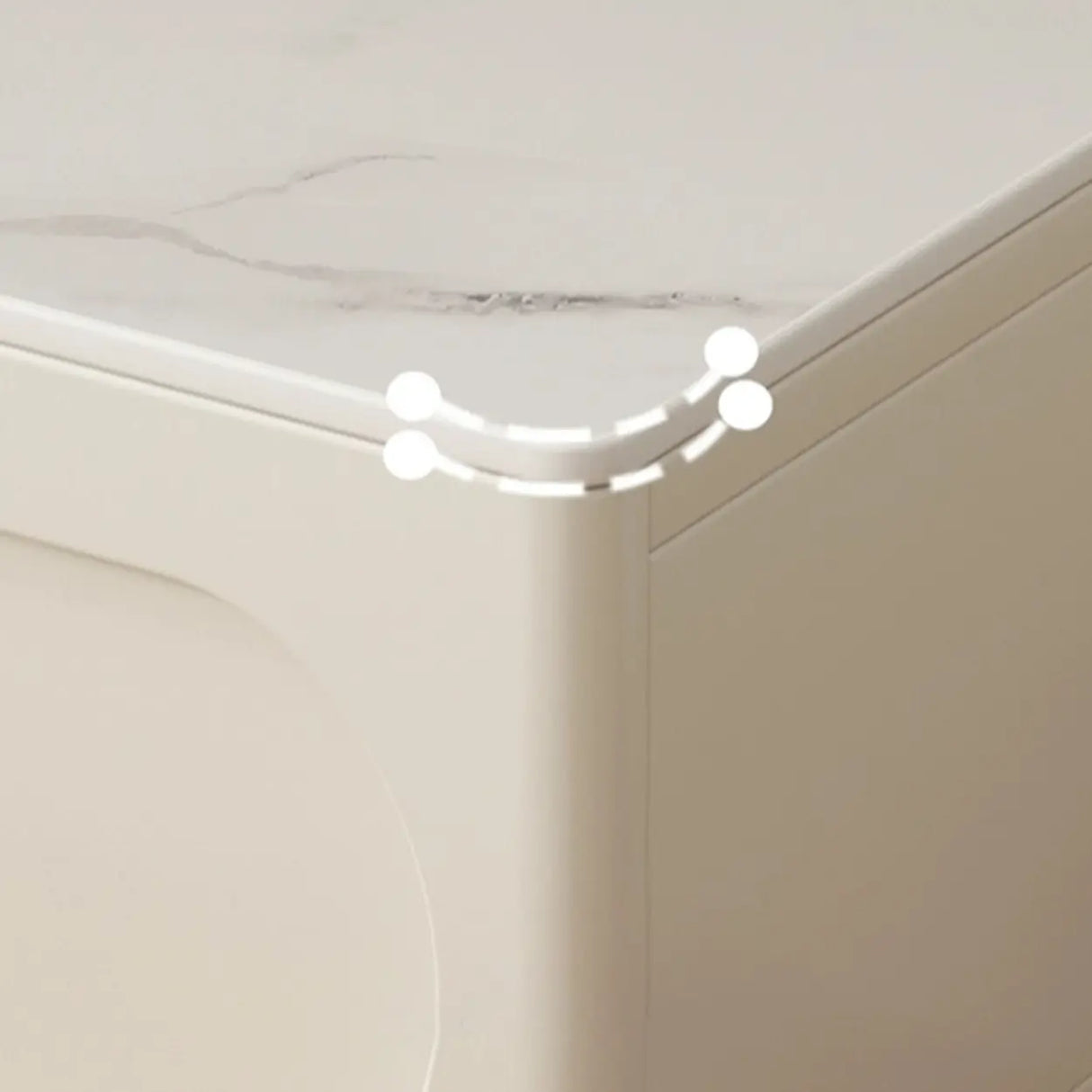 White Stone Drawers Shelves Long Rectangle TV Stand Image - 13