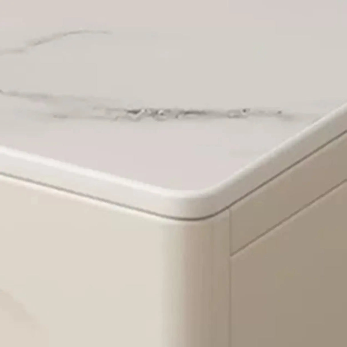 White Stone Drawers Shelves Long Rectangle TV Stand Image - 8