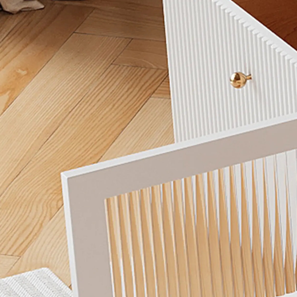 White Stone Rectangle Storage TV Stand with Lighting Image - 8