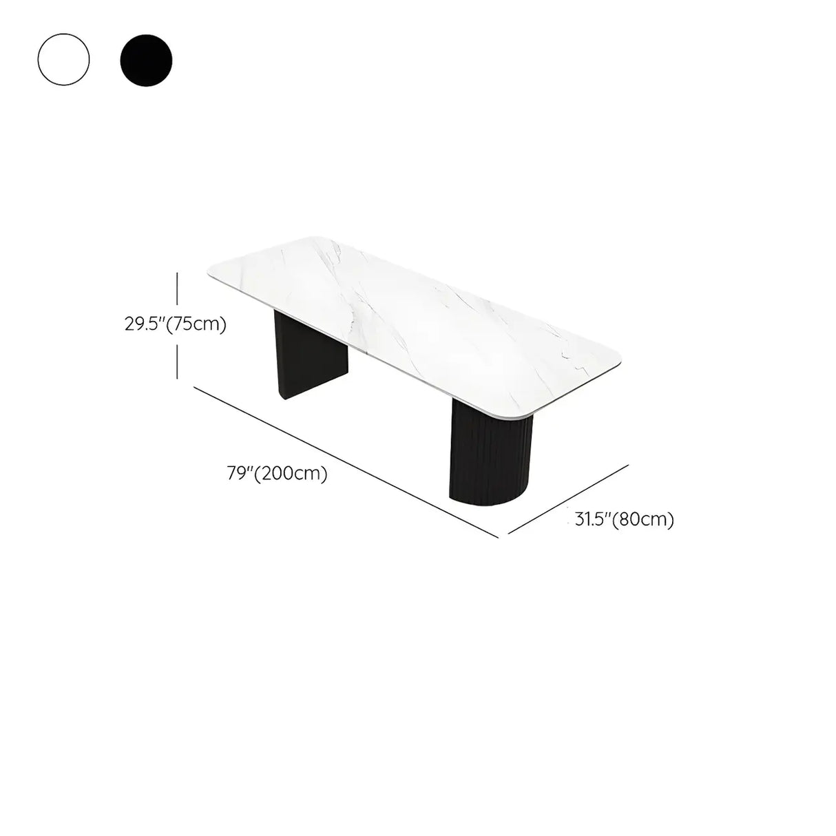 White Stone Rectangular Sled Meeting Table 6-Person Image - 16