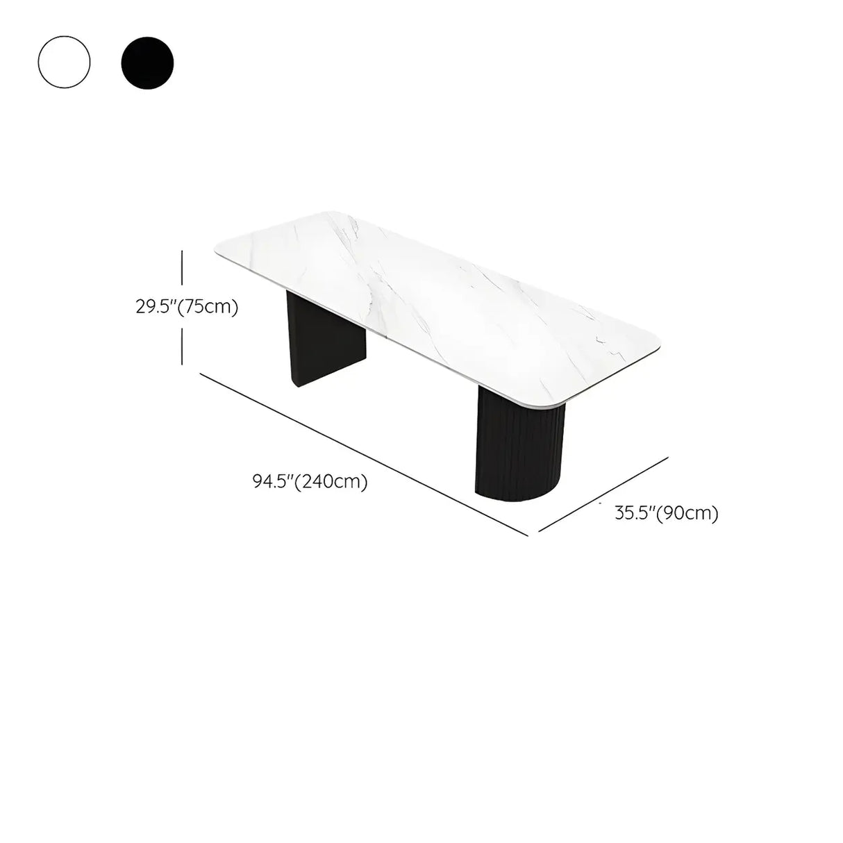 White Stone Rectangular Sled Meeting Table 6-Person Image - 18