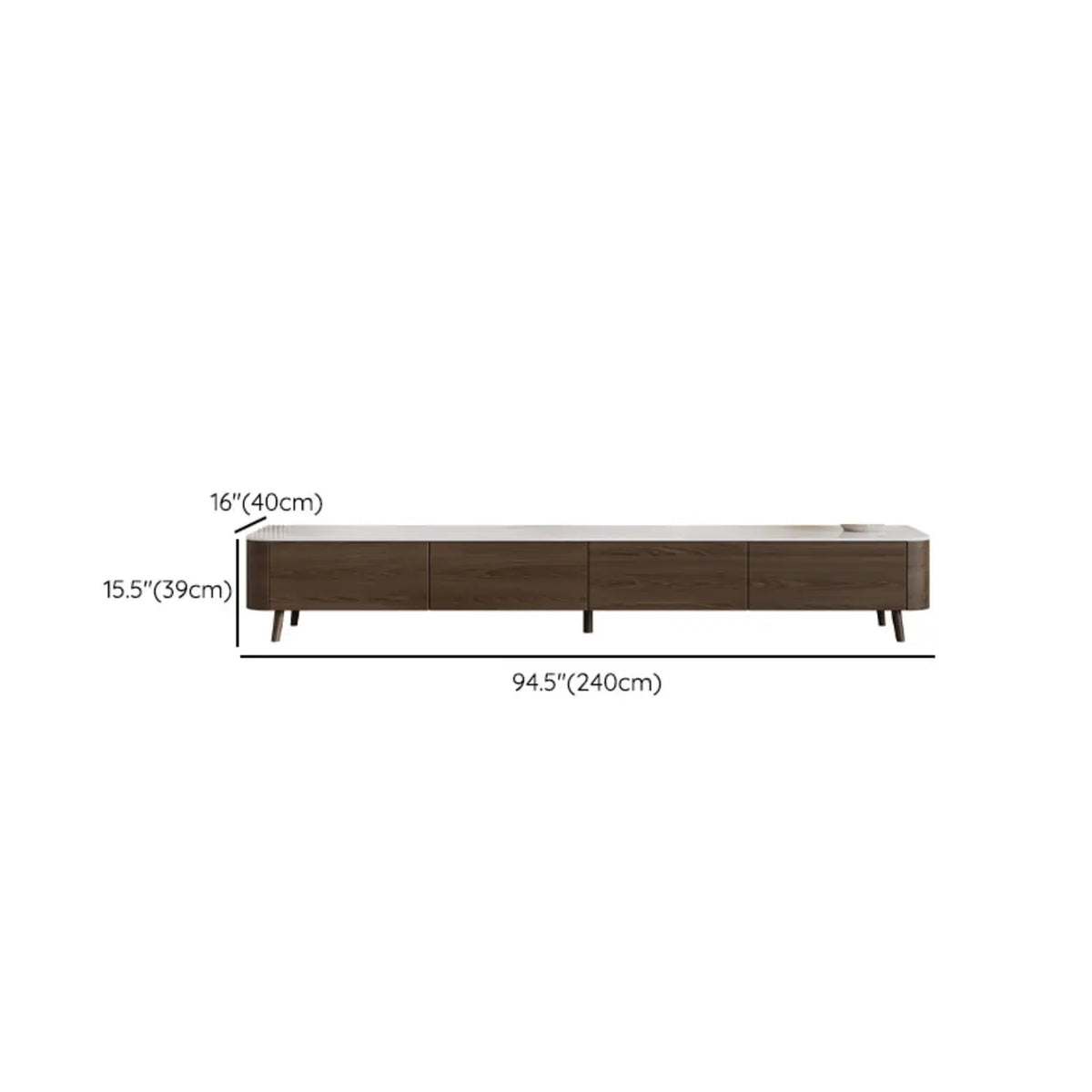 White Stone Top Drawers TV Stand with Cable Management Image - 13