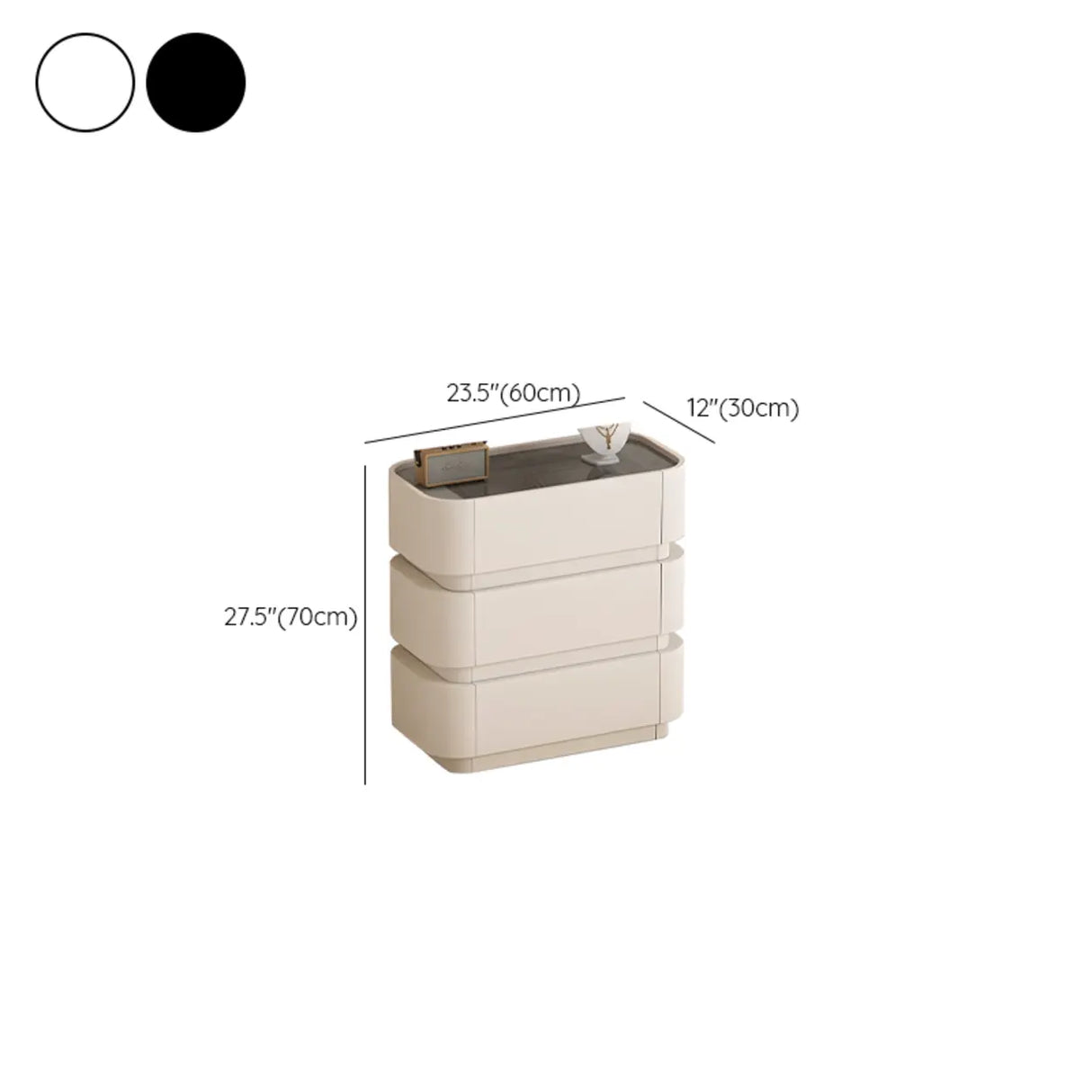 White Storage Pedestal Entrance Console Table with Drawer