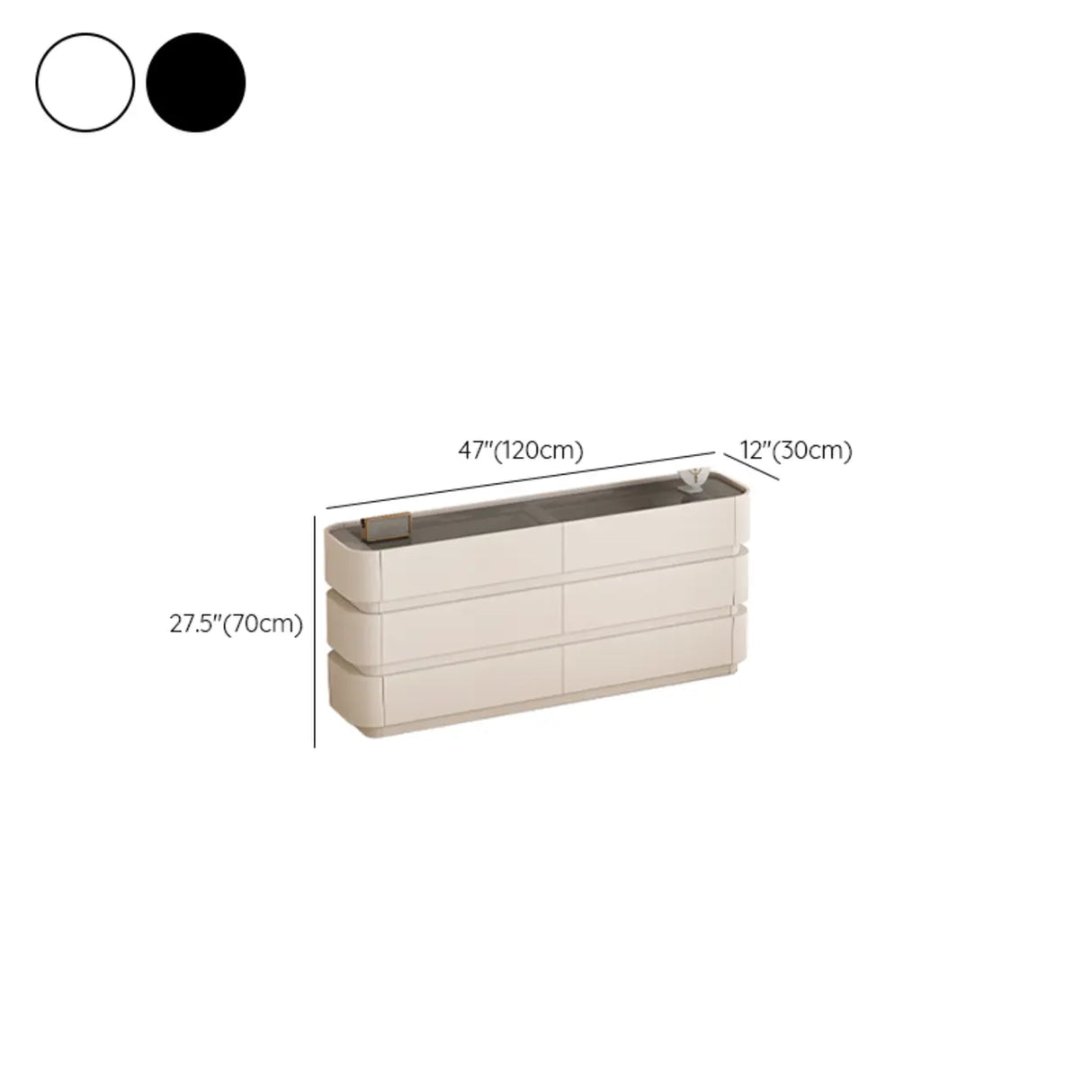 White Storage Pedestal Entrance Console Table with Drawer Image - 15