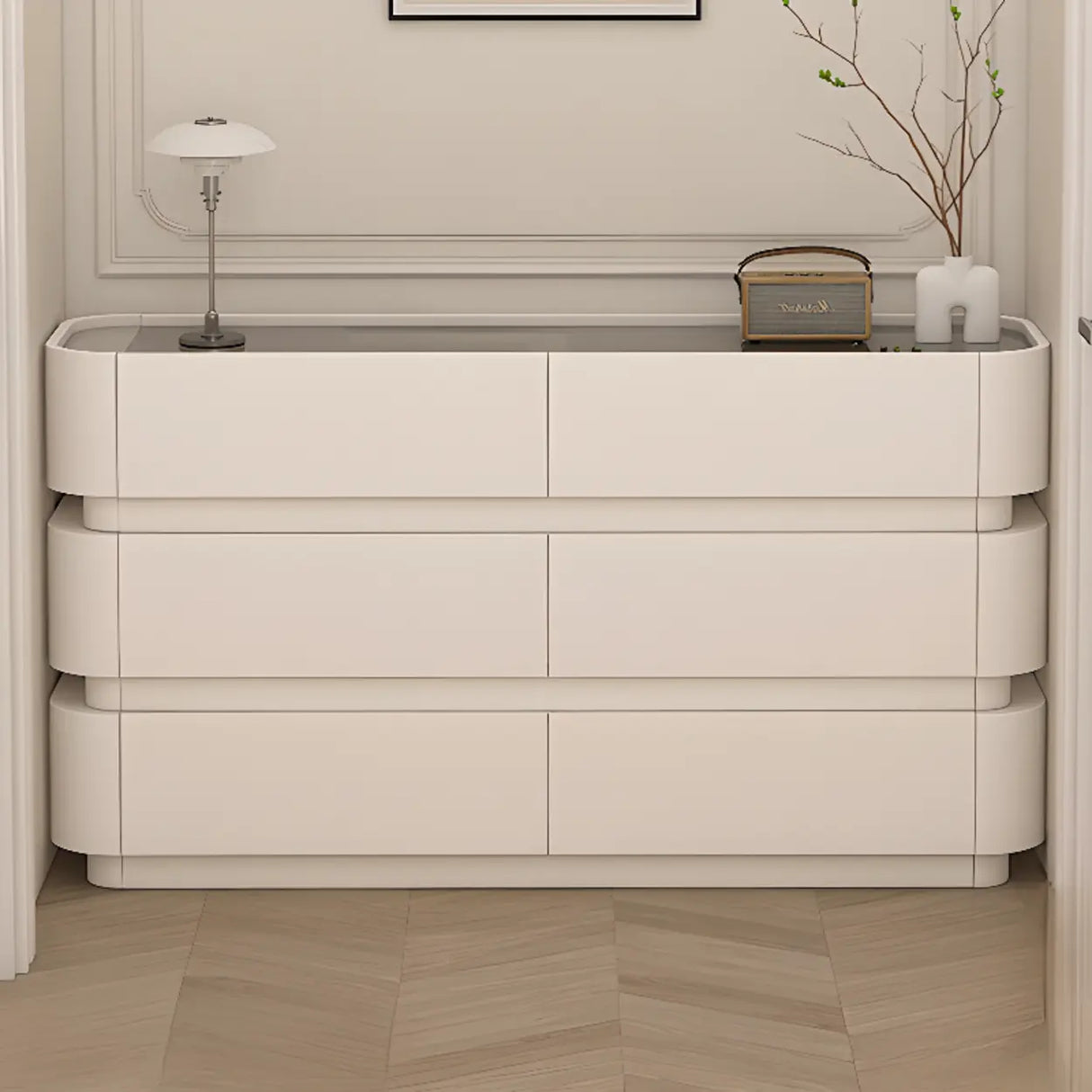 White Storage Pedestal Entrance Console Table with Drawer Image - 1