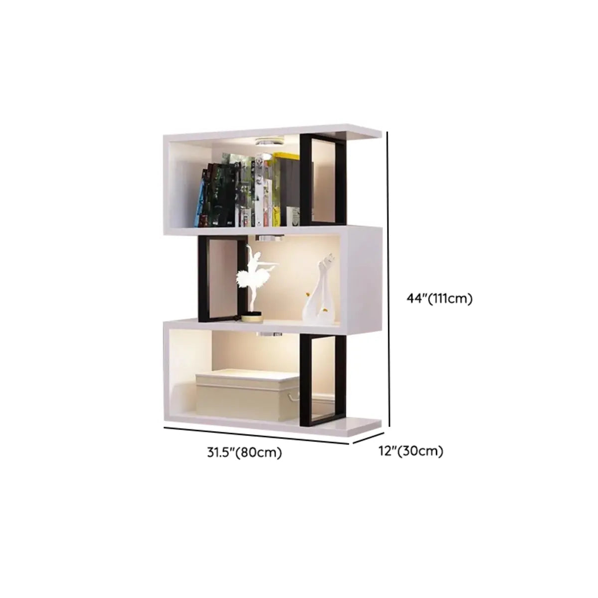 White Stylish Alloy Open Etagere Display Bookshelf Image - 23