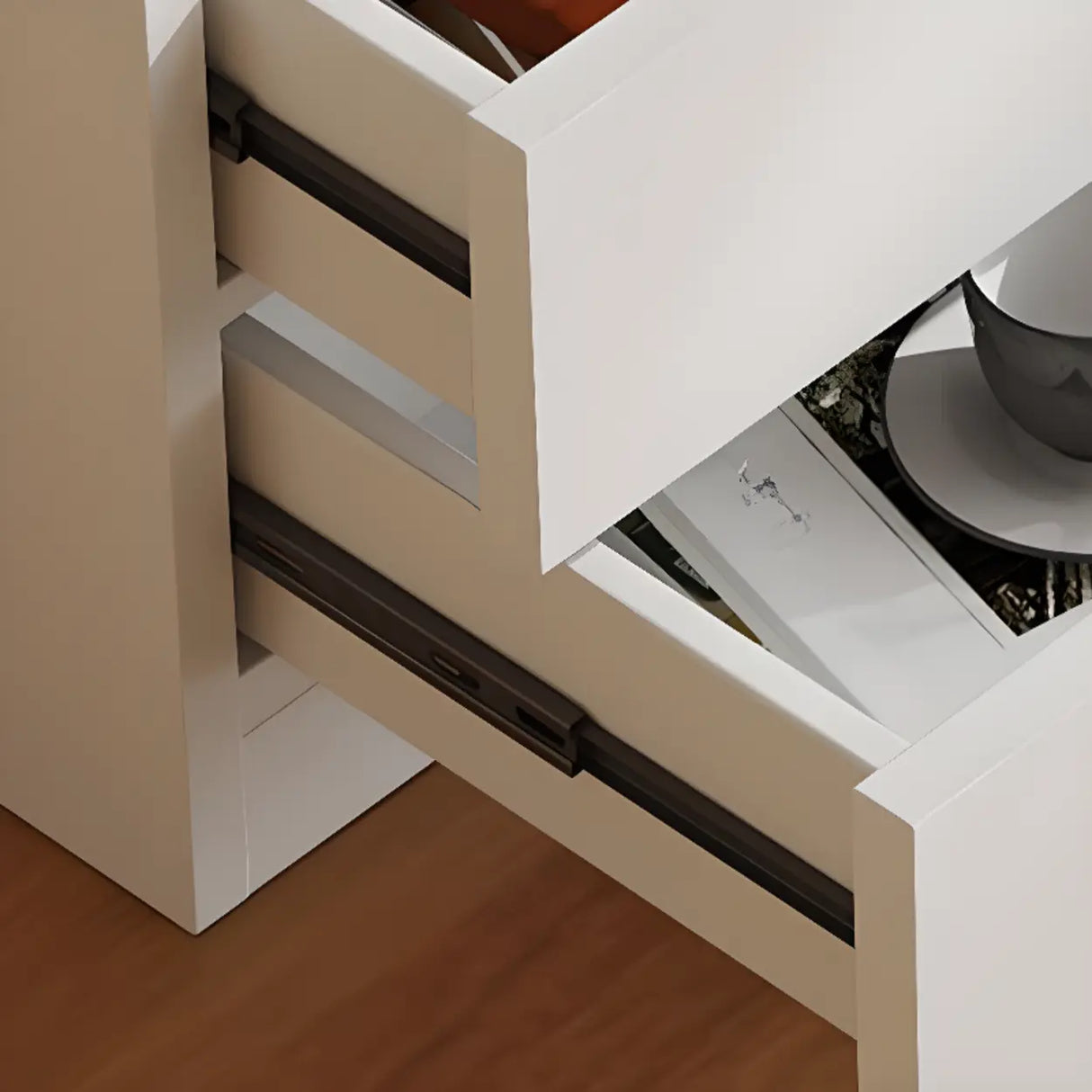 White Tall Freestanding Glass Storage Display Cabinet Image - 15