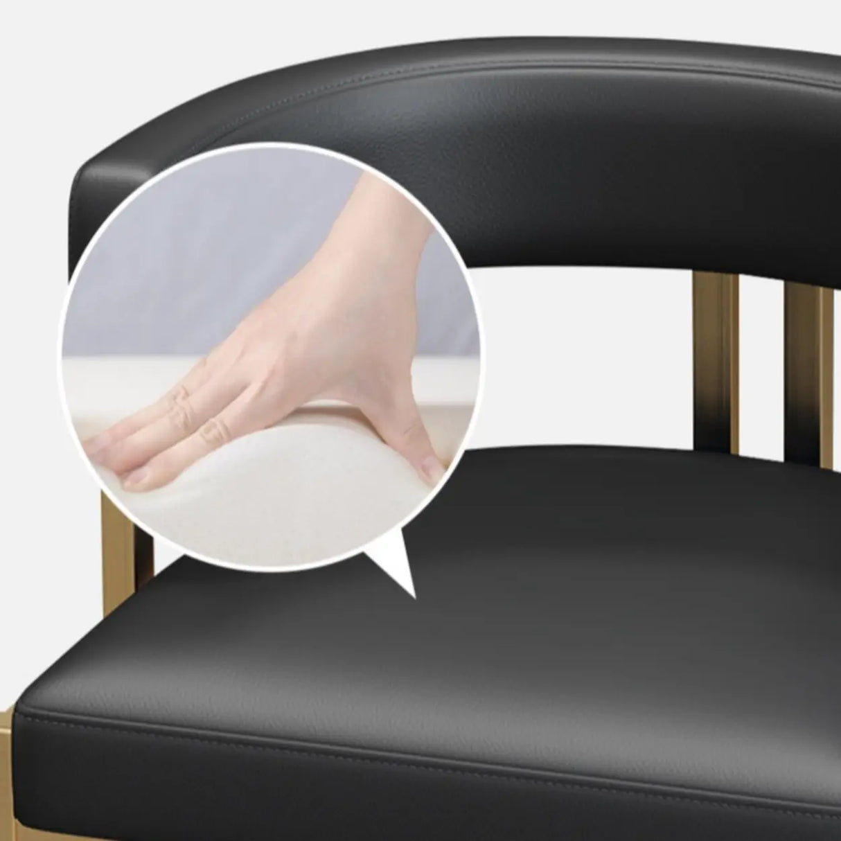 Lavish Midnight Black/White Tanned Hide Barrel Bar Stools with Backrest and Foot Pedestal Image - 12