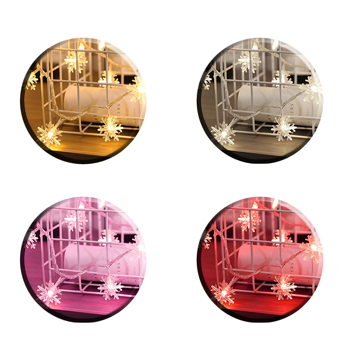 White Trendy Snowflake LED Christmas String Lights Image - 7