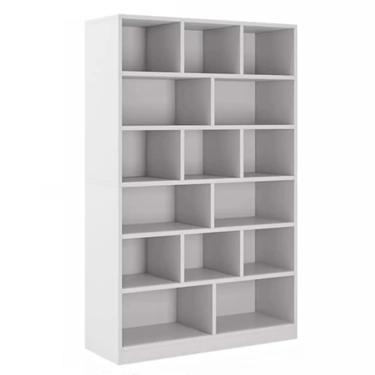 White Trendy Vertical Wooden Storage Tall Bookcases Image - 16