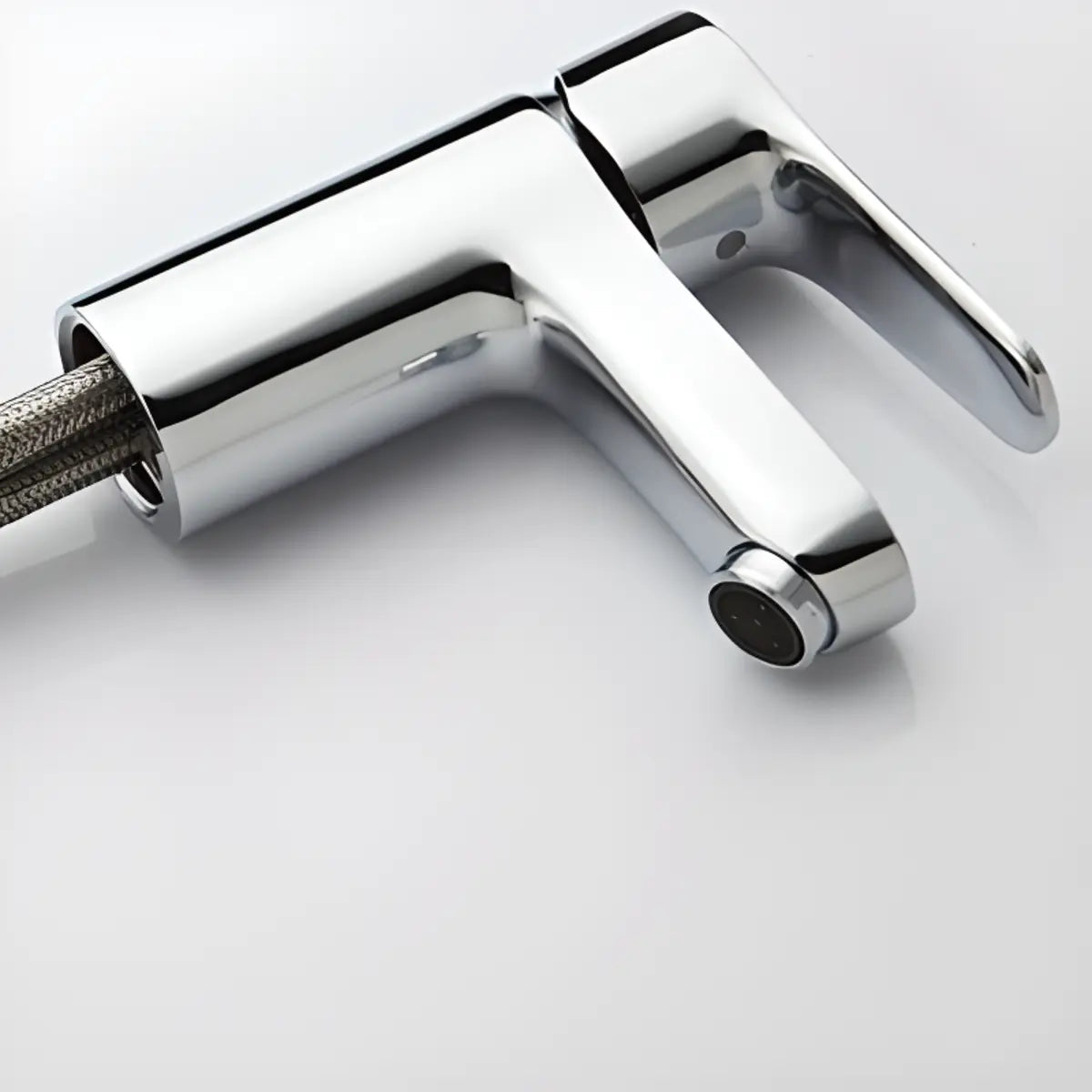 White Undermount Oval Ceramic Sink with Supply Lines Image - 6