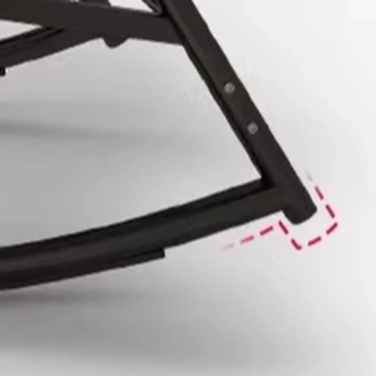 White Upholstered Track Arms Metal Leg Rocking Chair Image - 8