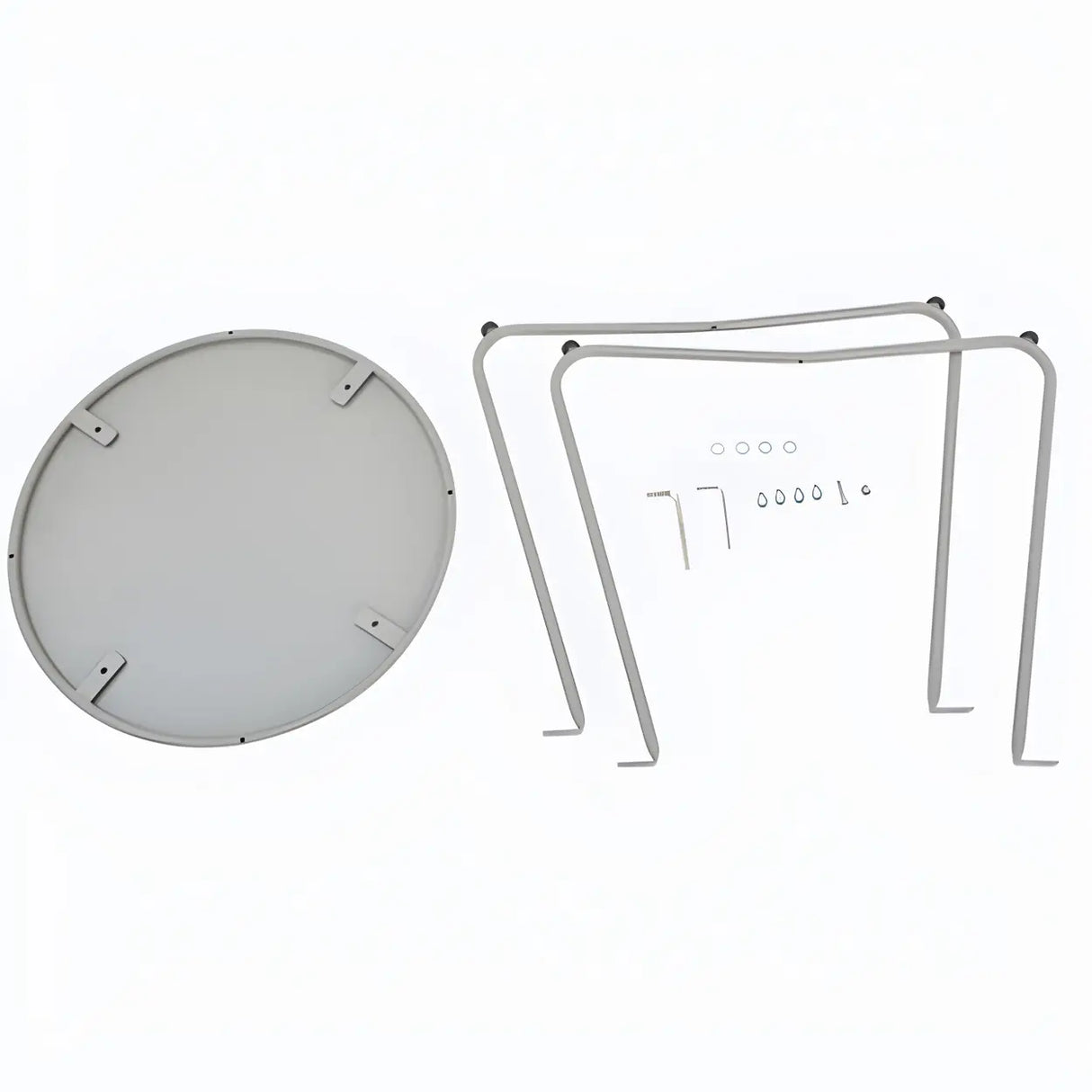 White UV Resistant Metal Frame Round Coffee Table Image - 11