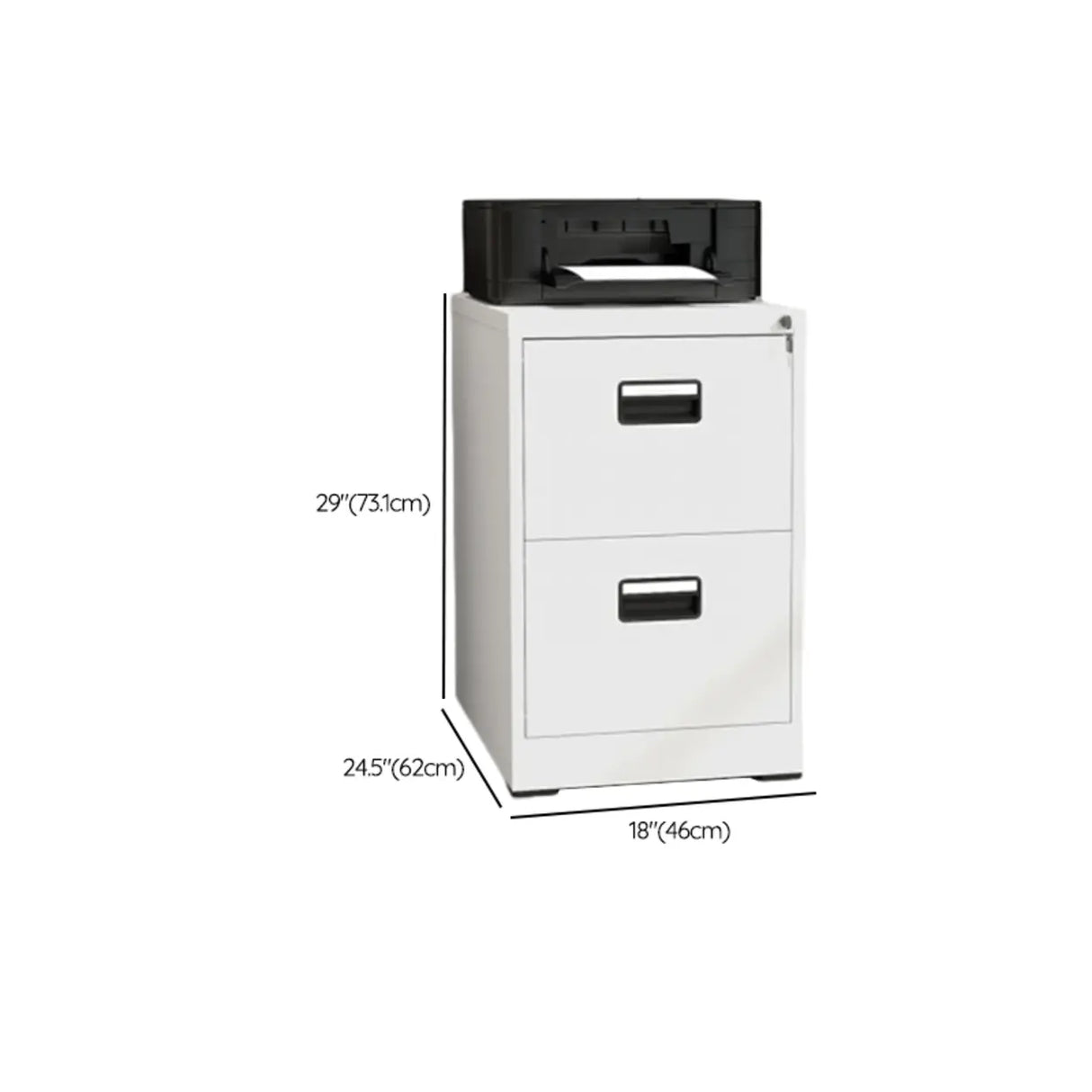 White Vertical Lockable Storage Drawer Filing Cabinet