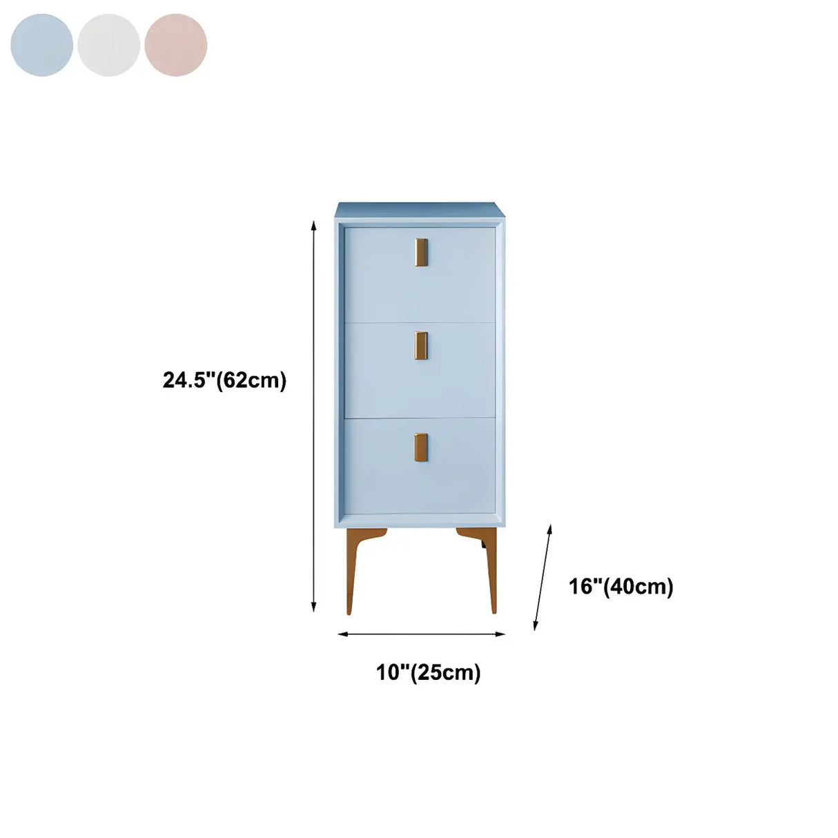 White Vertical Solid Wood Semainier with Drawers