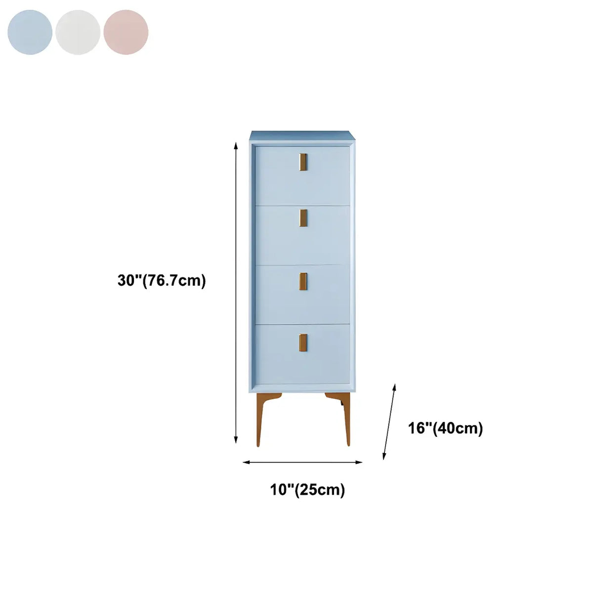 White Vertical Solid Wood Semainier with Drawers Image - 18