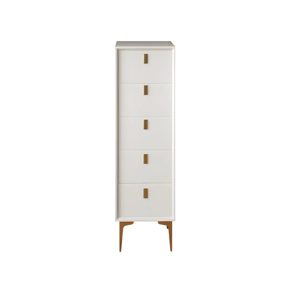 White Vertical Solid Wood Semainier with Drawers Image - 3