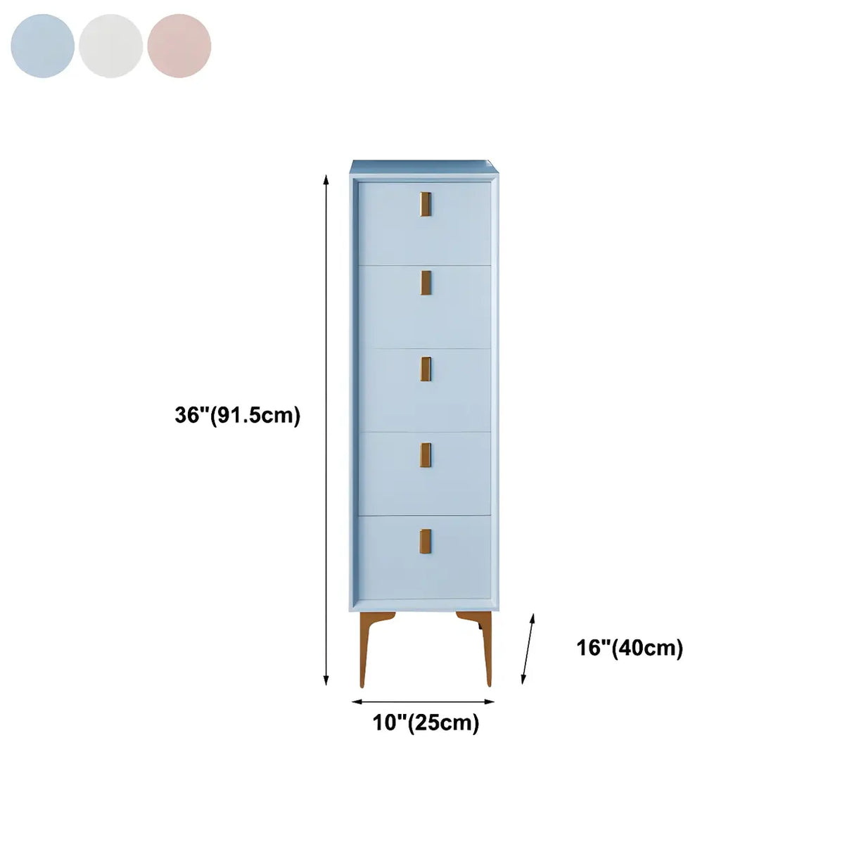 White Vertical Solid Wood Semainier with Drawers Image - 19