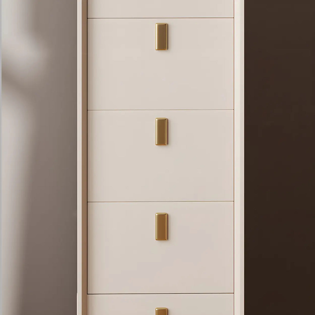 White Vertical Solid Wood Semainier with Drawers Image - 5