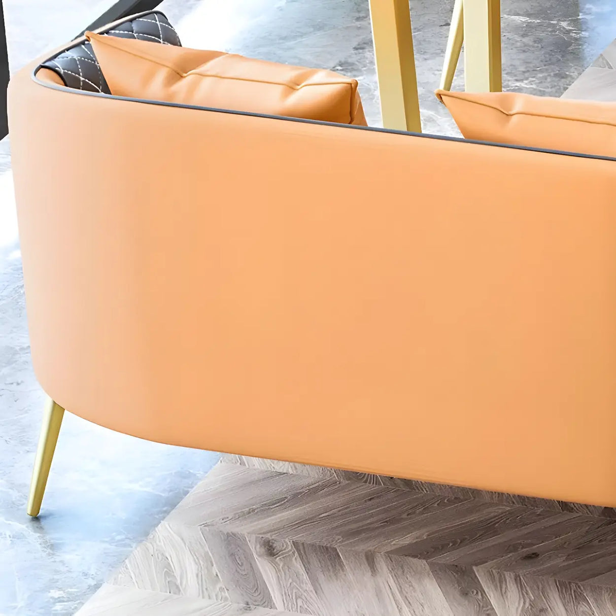 White Water Resistant Leather Sloped Arms 2 Seats Sofa Image - 11