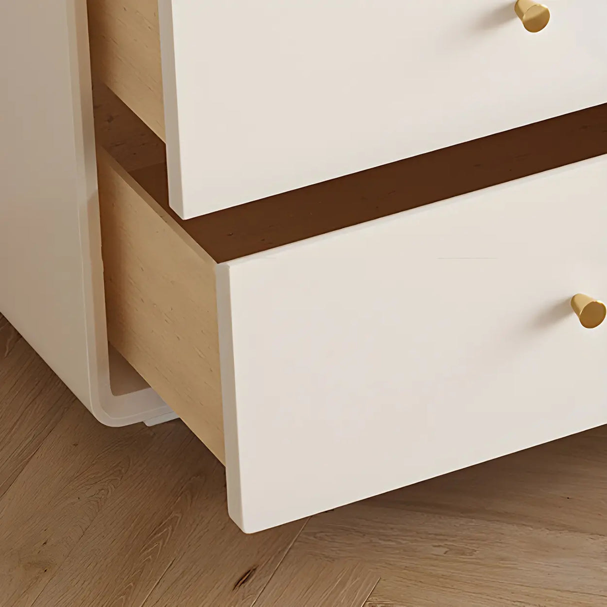 White Waterproof Wood Soft Close Drawers Accent Chests Image - 14