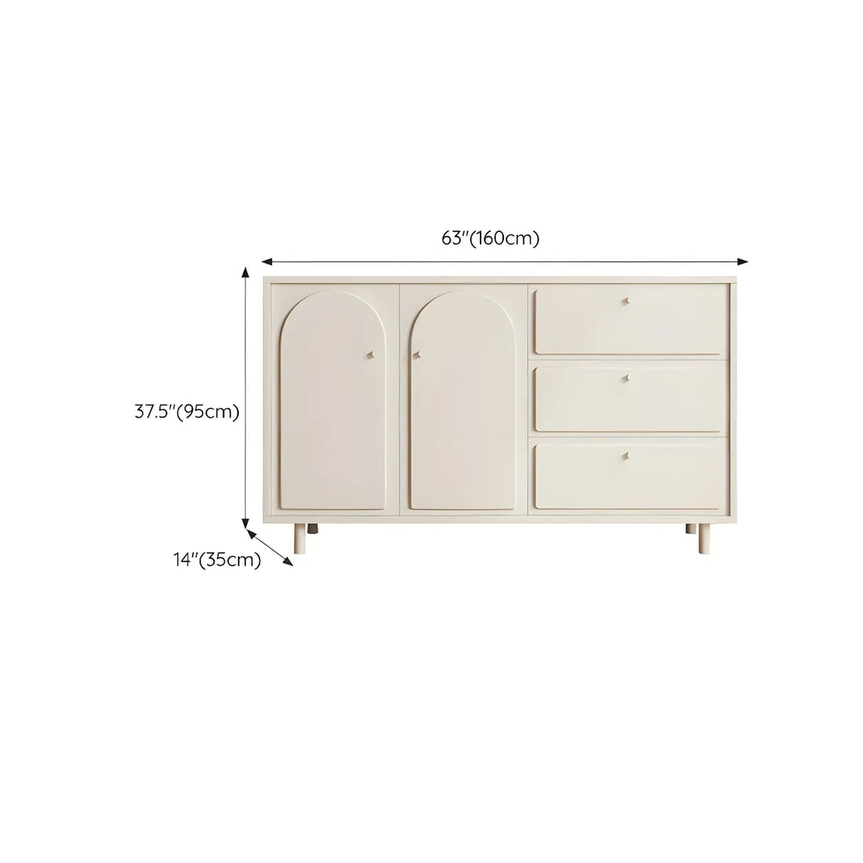 White Wood Cabinet Combo Dresser with Soft-Close Drawer Image - 15