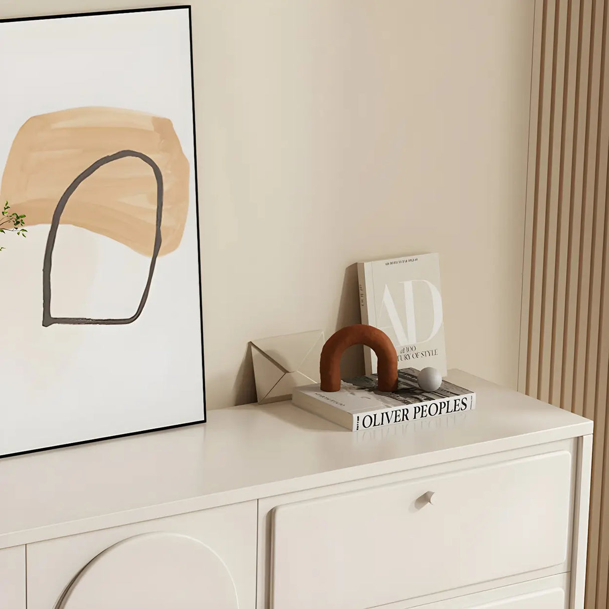 White Wood Cabinet Combo Dresser with Soft-Close Drawer Image - 6