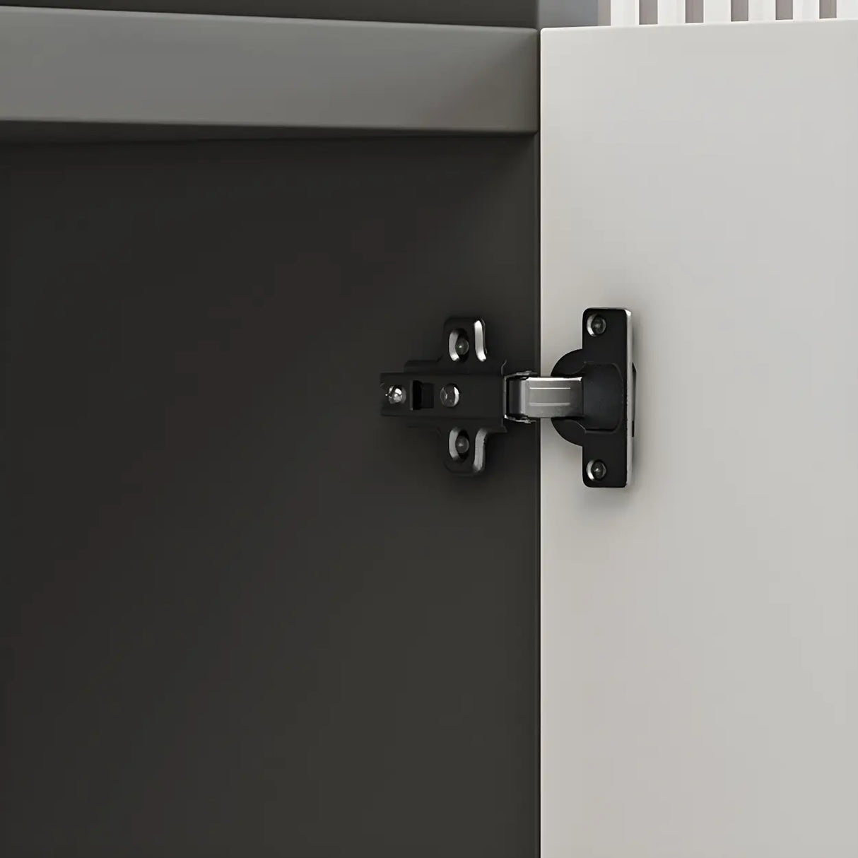 White Wood Freestanding Tall Stemware Rack Wine Cabinet Image - 15