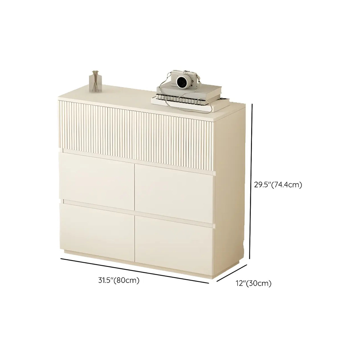 White Wood Horizontal Dresser with Drawers for Bedroom Image - 18