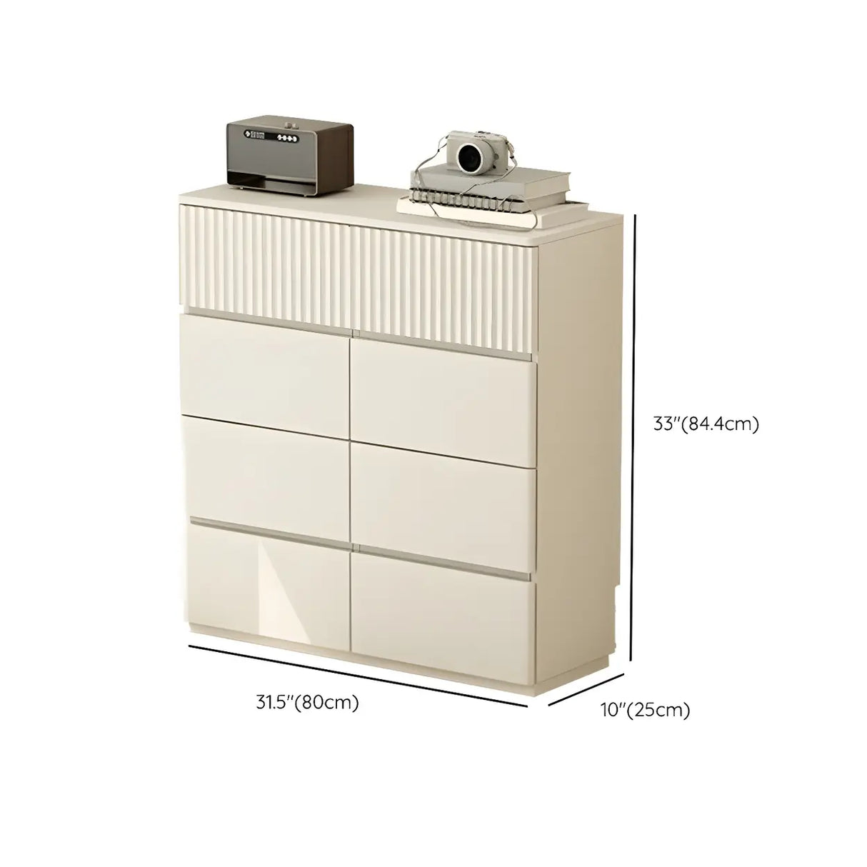 White Wood Horizontal Dresser with Drawers for Bedroom Image - 23