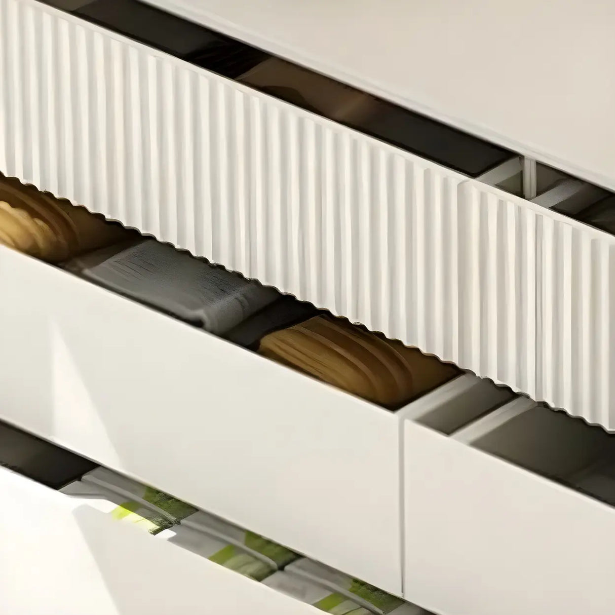 White Wood Horizontal Dresser with Drawers for Bedroom Image - 6