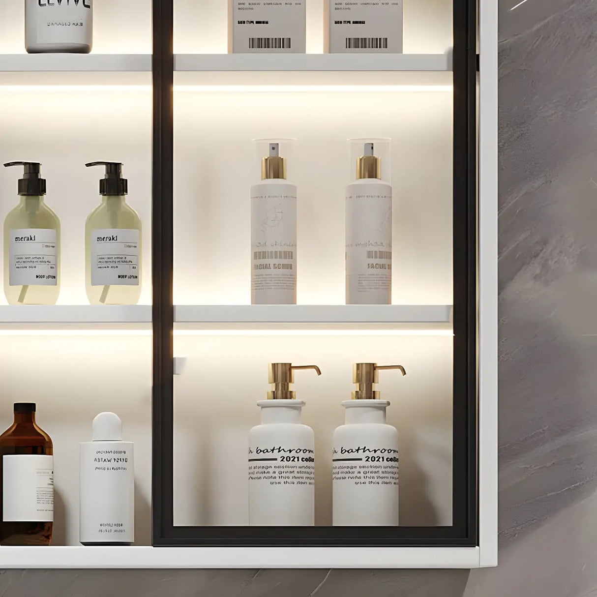 White Wood Modern Bathroom Vanity with Ceramic Top and Sink Image - 11