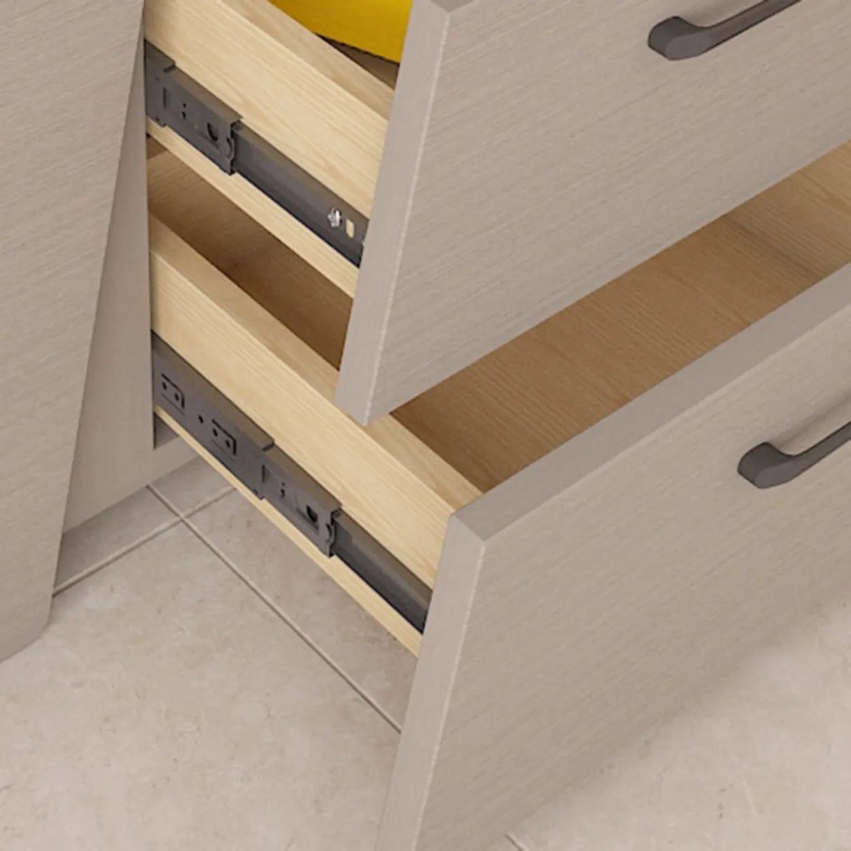 White Wood Open Storage Nightstand with 2 Drawers Shelf Image - 12