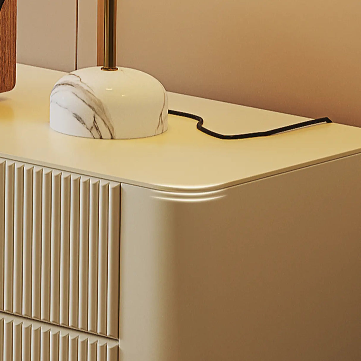 White Wood Shelves Cabinet Drawers Rectangle TV Stand Image - 12