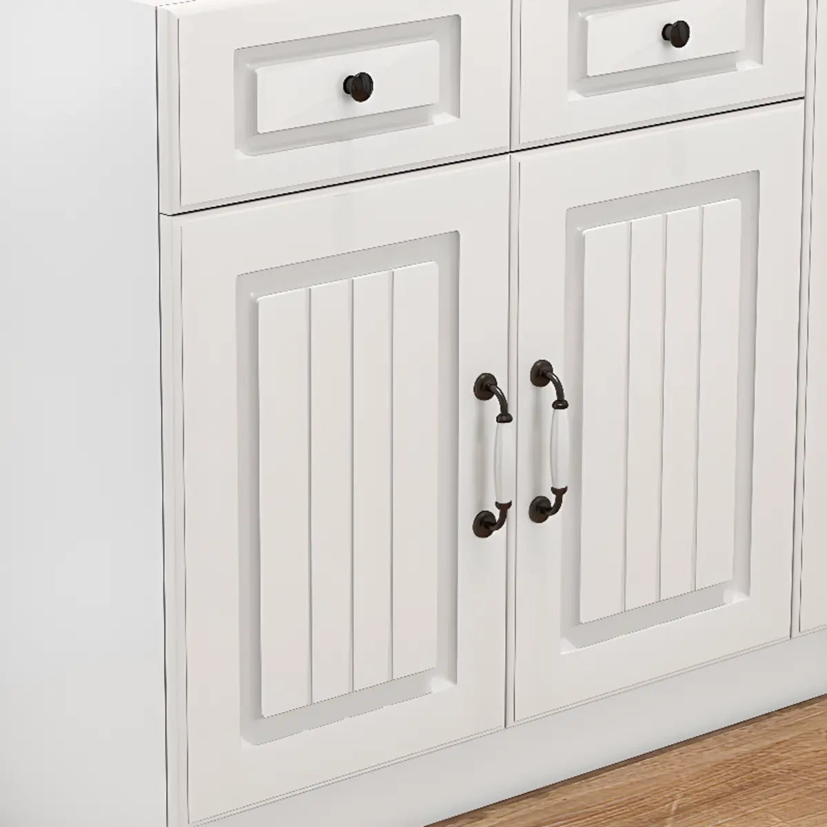 White Wood Shoe Storage Drawers Coat Rack with Shelves Image - 8