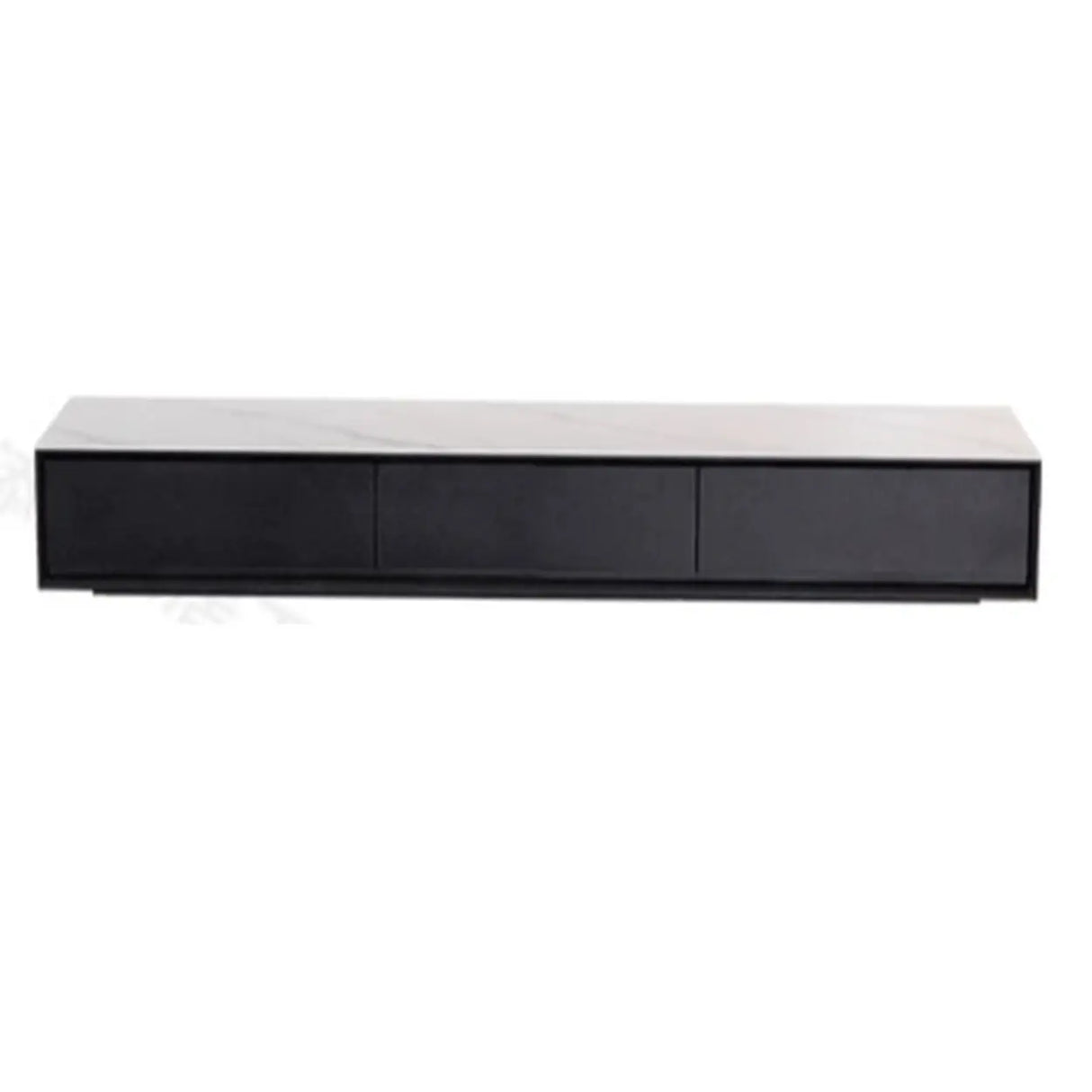 White Wood Slate Long TV Stand with Drawers Image - 7