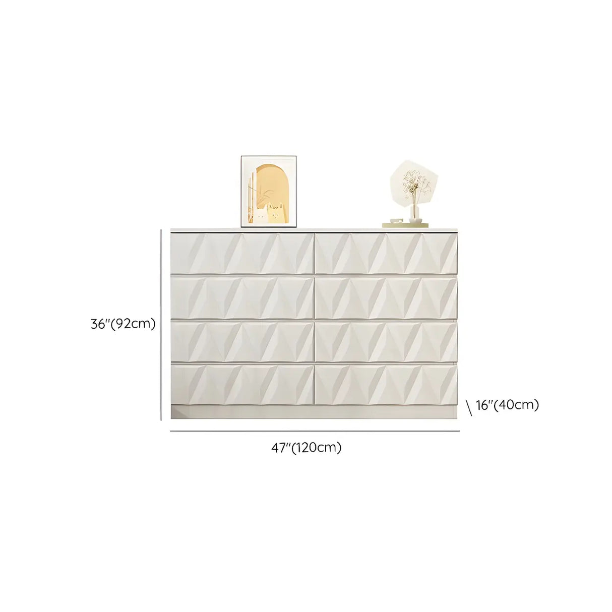 White Wood Soft-Close Drawers Dresser Chest Image - 18