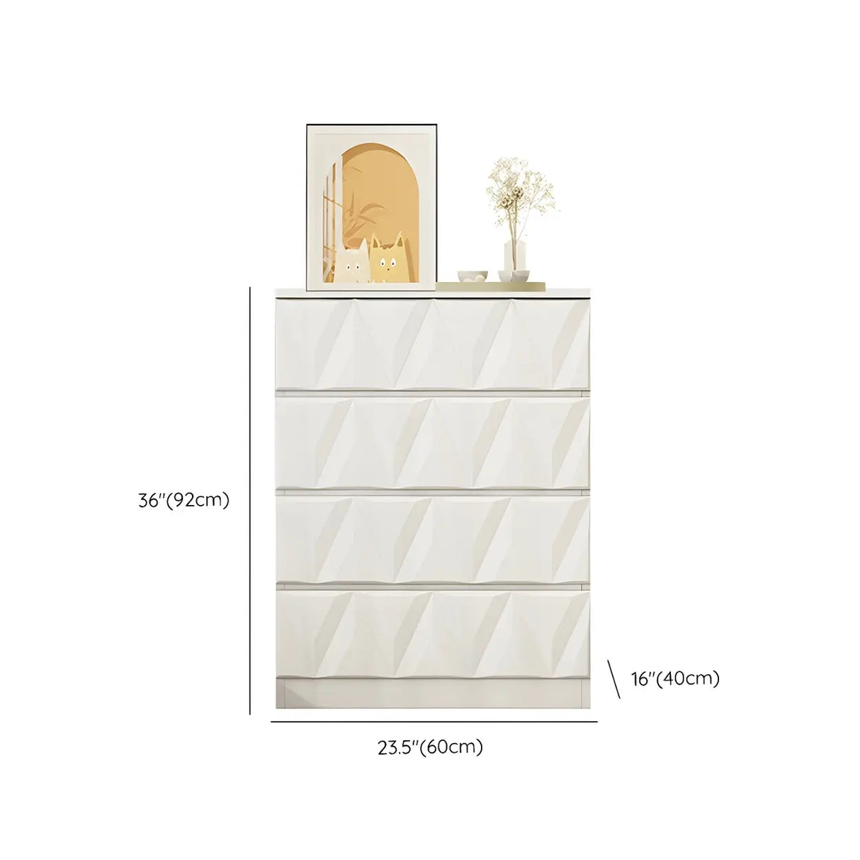 White Wood Soft-Close Drawers Dresser Chest Image - 19