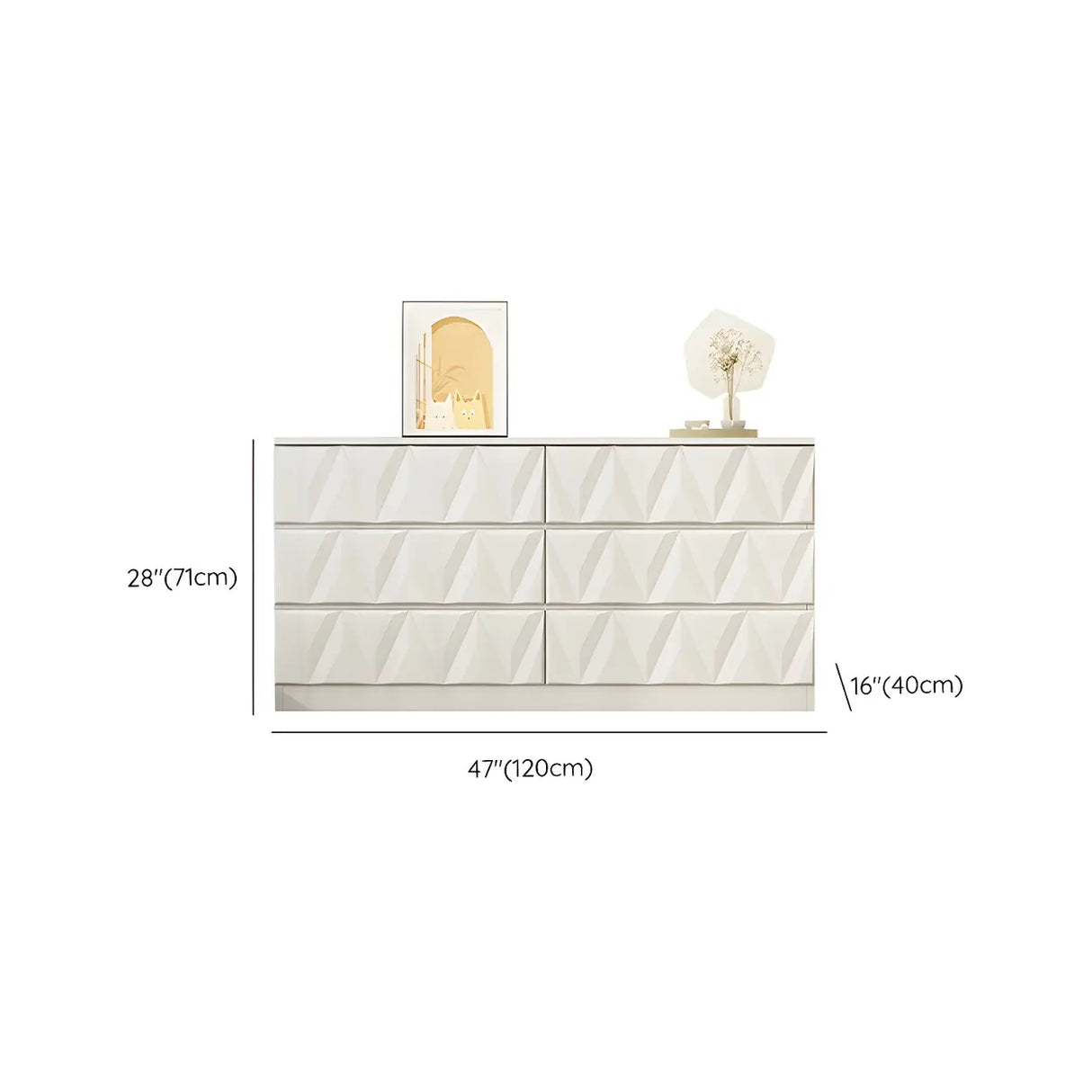 White Wood Soft-Close Drawers Dresser Chest Image - 20