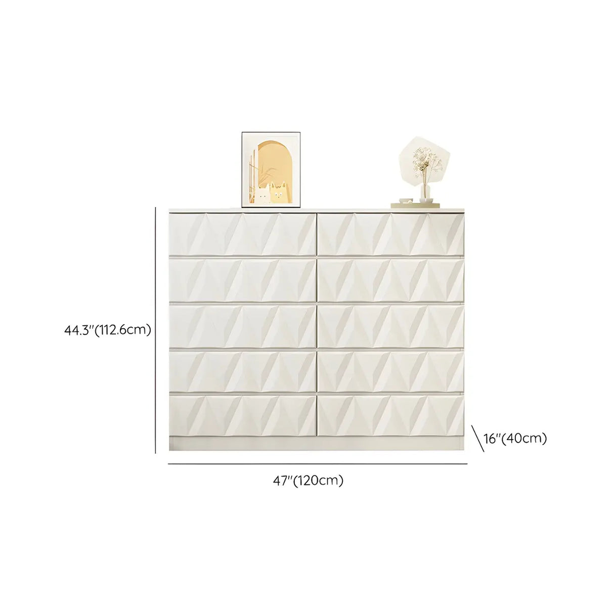 White Wood Soft-Close Drawers Dresser Chest Image - 22