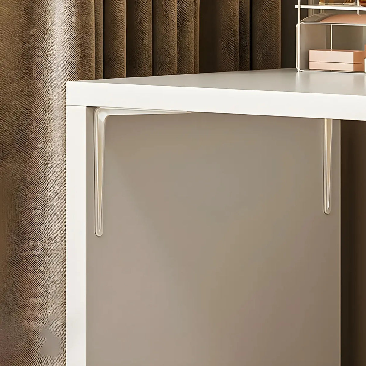 White Wood Width Standard Makeup Vanity with Drawers Image - 8