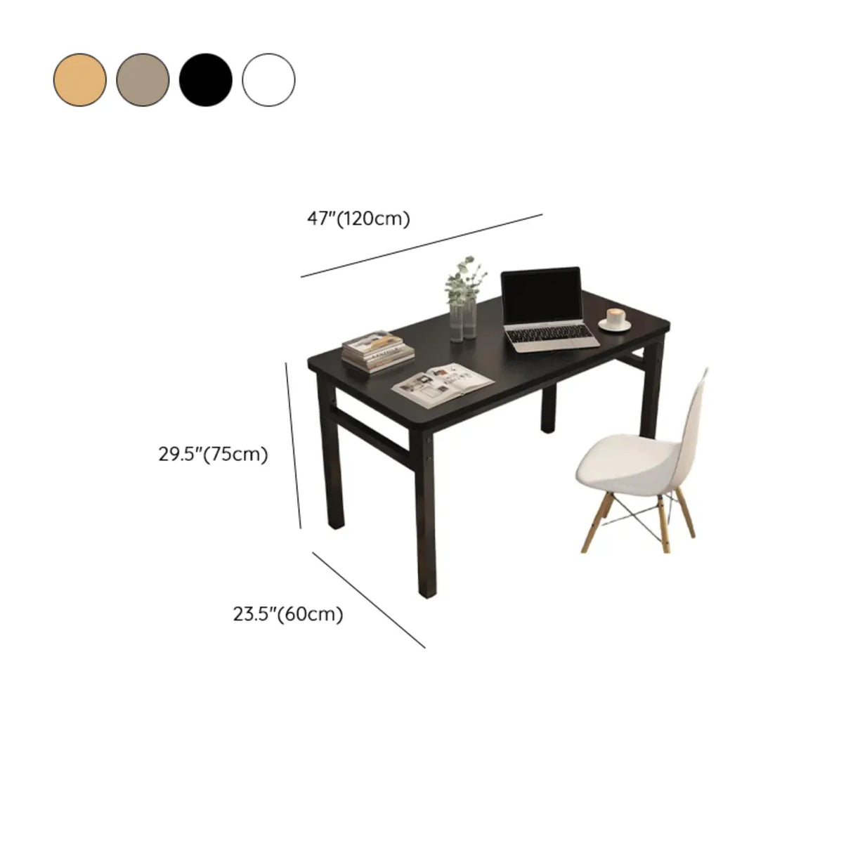 White Wooden Computer Desk with Storage Image - 12