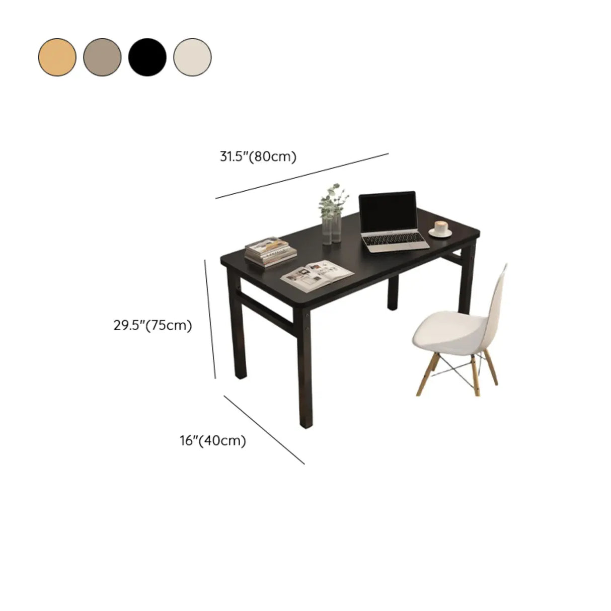 White Wooden Computer Desk with Storage Image - 13