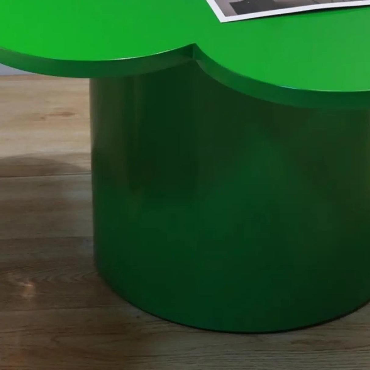 White Wooden Free Form Flower Shape Coffee Table Image - 8