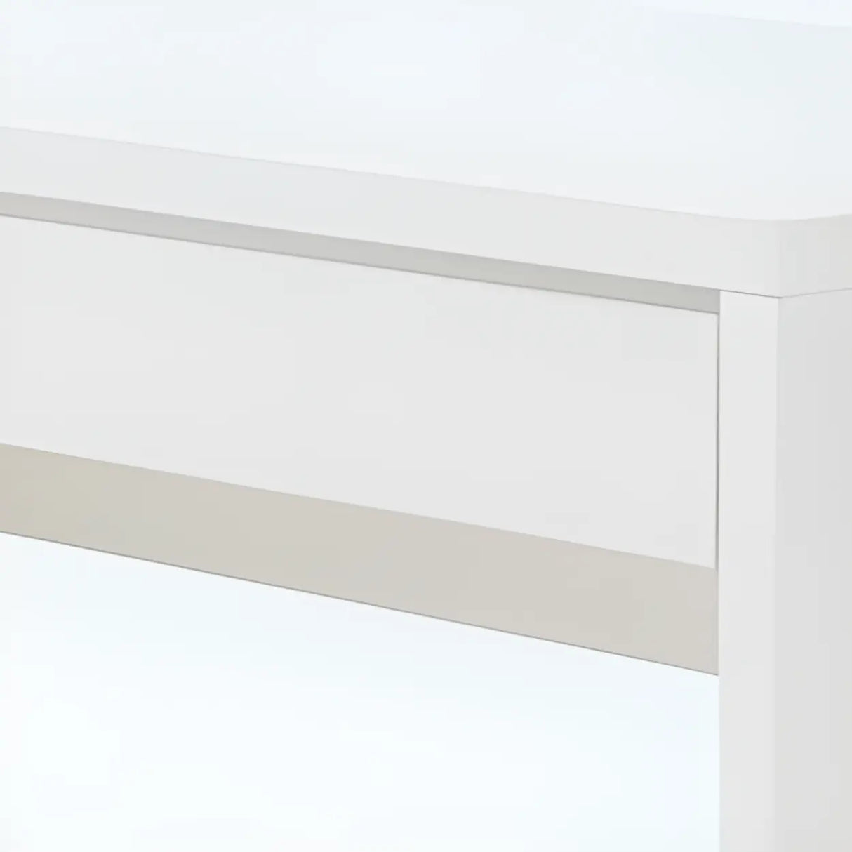 White Wooden Rectangular Single Desk with Drawers Image - 11